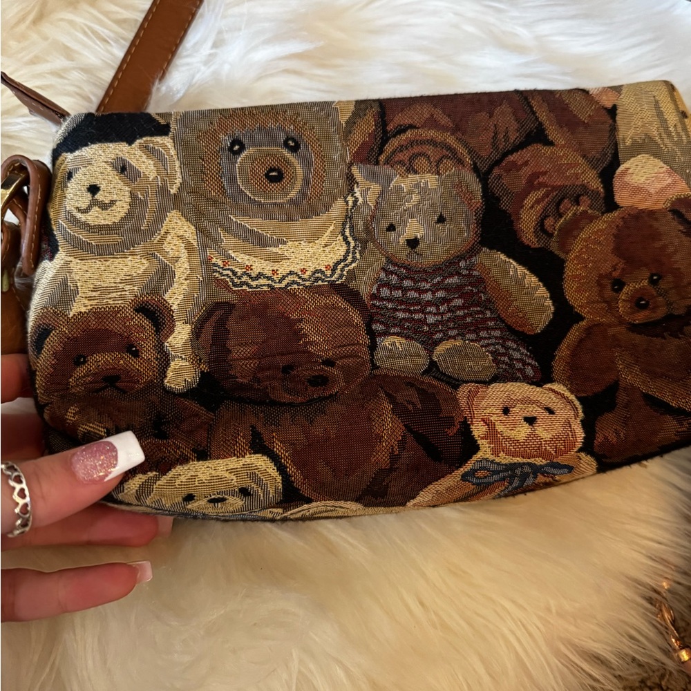 Vintage Teddy Bear Patterned Women's purse